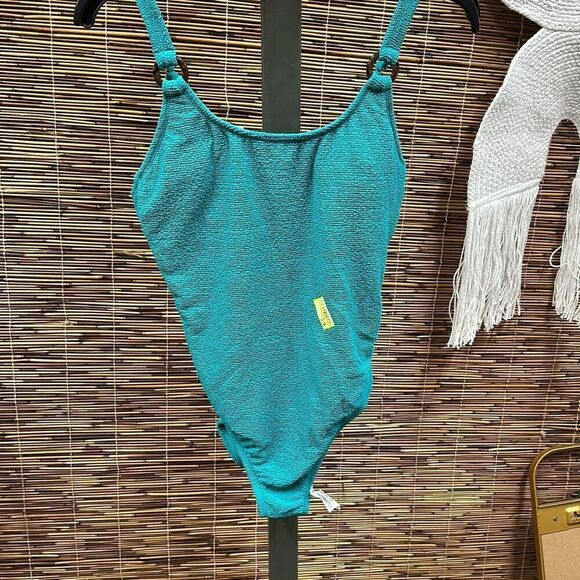 Women's Square Neck Pucker Textured High Leg One Piece Swimsuit - Shade & Shore™ - Picture 3 of 3